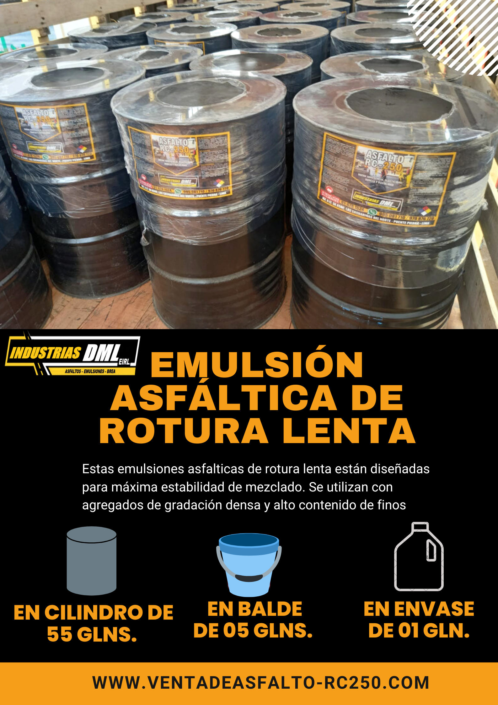 VENTA DE EMULSION ASFALTICA DE ROTURA LENTA 